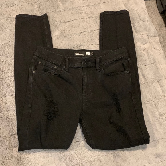 RSQ Skinny Taper Distressed Black Jeans - Picture 3 of 13